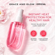Grace and Glow Peony Blush Hair Mist Silk and Heat Care - Vitamin Rambut Spray with Argan Oil + Sunf