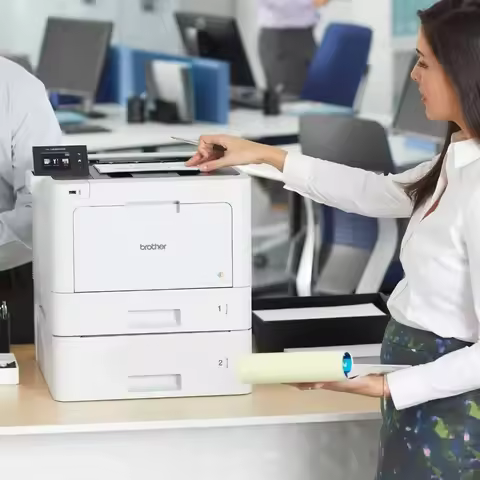 A Printer HLL8360CDWT Business Color Laser Printer with Duplex Printing, Wireless Networking and Dua