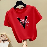 oversized t shirt women M-4XL summer new short sleeve printed baggy tshirt for women round neck fash