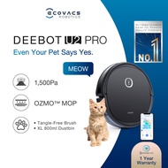 ECOVACS DEEBOT U2PRO Robot Vacuum Cleaner With Mop | Best Scrubber for Pet Owners [1 Year Warranty]