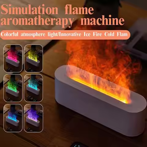 Portable Usb Colorful Flame Mini Diffuser 130ml Household Cool Mist Aroma Essential Oil Diffuser H2o