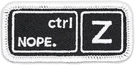 Winks For Days Keyboard Key Nope Undo Embroidered Iron-On Patch (ctrl+Z)