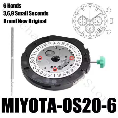 0S20 Movement Japanese MIYOTA OS20 Movement Date At 3:00/6:00