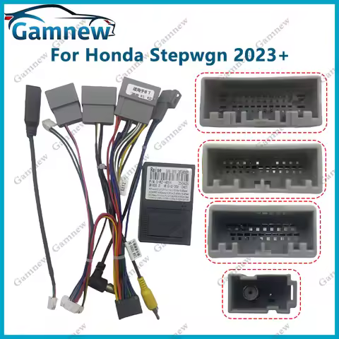 Gamnew Car 16pin Wiring Harness Adapter Canbus Box Decode Android Radio Power Cabler For Honda Stepw