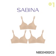 (แพ็ค 3 ชิ้น) Sabina Perfect Bra Level 1 เสื้อชั้นใน ไร้ตะเข็บ ไร้โครง รหัส NBD24002C3 - สีเนื้อเข้ม