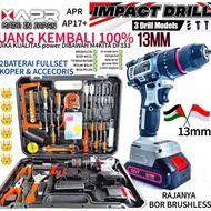 cod bor baterai MAKITA garansi resmi 3thn APR JLD JAPAN impact drill cordless charger beton kayu bes