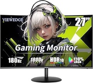 Viewedge 27 Inch Curved Gaming Monitor 180Hz, FHD 1080P VA Screen 1800R Computer Monitor 27 inch, 1m