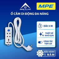 (GENUINE) MPE - AM3S MULTI-FUNCTIONAL MOBILE SOCKET 3M LONG WITH FIRE-PROOF SAFETY SWITCH CONVENIENT