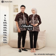 KATUN KEMEJA Elbarka Batik - Latest Jumbo Couple Batik Tops for Men and Women - Short Sleeve Shirts 