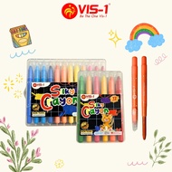 VIS-1 Silky Crayon 12 & 24 Colors Silky Crayon Premium Crayon