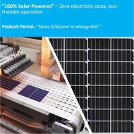 14' 60W HVAC Solar Powered Axial Flow Fan Industrial Ventilation Roof Cooling Fan Replacing Wind Tur