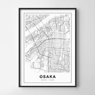 大阪 地圖 畫 佈置 擺飾 臥室 浴室 餐廳 咖啡廳