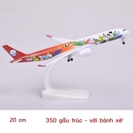 Airplane model20cm Airbus a350Sichuan Panda painted airplane decoration gift with removable wheels
