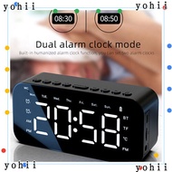 YOHII Digital Alarm Clock Home Wireless Speaker Display Temperature Date LED Mirror