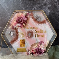 Resin Wedding Dowry Hexagonal Frame | Hexagonal Dowry Frame 40x40cm