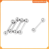 [WishshopeehhhMY] 5 Pieces 316L Stainless Steel Straight Bar Nose  Ring Septum Barbell  Earrings Bod