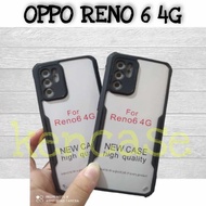 Case Oppo Reno 6 4G Shockproof Hardcase ARMOR TRANSPARAN CLEAR Black
