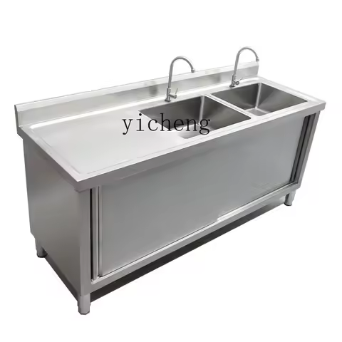 ZZ stainless steel double sink sink cabinet vegetable sink basin countertop cabinet commercial house