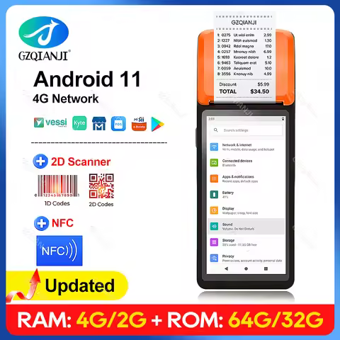 Android POS Printer 58mm Portable Terminal Sii Electronic Ticket Receipt Bluetooth Printer All-In-On