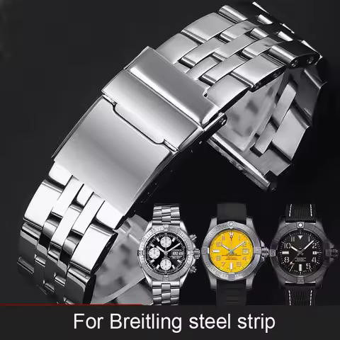 904 Solid Stainless Steel Watchband 20mm 22mm 24mm Bracelet For Breitling Watch Strap for AVENGER NA