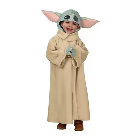 Mandalorian Grogu Baby Yoda Cosplay Costume Kids Halloween Carnival Party Outfit Alien Apparel Cloth