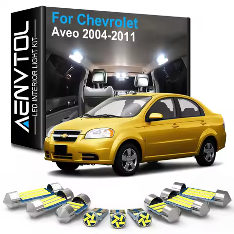 AENVTOL Canbus 6pcs LED Interior Map Dome License Plate Light For Chevrolet Aveo Chevy 2004 2005 200