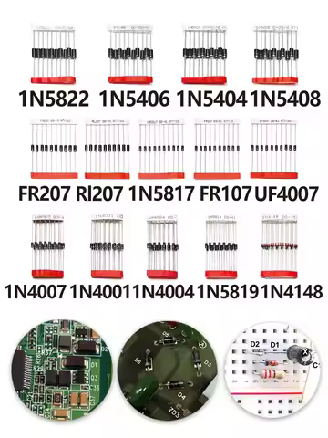 14 Values Fast Switching Schottky Diode Assorted Kit 1N4001 1N4004 1N4007 1N5408 UF4007 FR207 1N5817