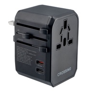 Crossing World Travel Adapter 45w With 2 USB C And 2 USB 3.0 A - Black