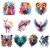 Colorful Animals Thermal Patch Goat Lion Fox Jeans Stripes Fashion Diy Accessory Sticker Heat Press 