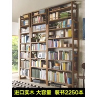 實木書架頂天立地置物架落地收納架滿墻書櫥日式客廳圖書館書柜