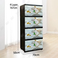 Tall Plastic Wardrobe Character Pattern Plastic Wardrobe with Lock Shoe Rack Storage Box/