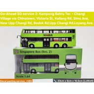 1:64 scale Singapore Green Volvo B9TL bus model, service 2
