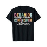 ABA-Inspired Regular Fit Tee with "Behavior Goes Where Reinforcement Flows" Print for Adults, All-Se