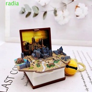 RADIANTZAP 3D Folding Book Keychain, Novelty Design World 3D Book Keychain, Creative Unique Multi-Pu
