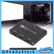valuemalls Yctze 8K 30Hz 4K 144Hz 1x3 DisplayPort Splitter Triple MST SST Hub for Home Theater Schoo