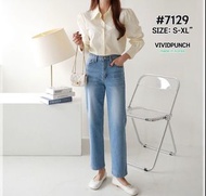 Vikini 韓國春季高腰牛仔褲