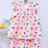 COMBO 5 bộ (HỌA TIẾT MÀU SẮC KHÔNG TRÙNG) bộ quần áo Tole lanh bé gái | Mẫu đùi Cánh Tiên |Size cho