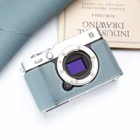 For Fujifilm Fuji X-E5 XE5 Case Handmade Genuine Leather Protective Case X-E5 Half Case Vintage Leat