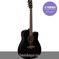 YAMAHA EL-AC FOLK GUITAR FGX800C BLACK SOLID SPRUCE TOP CUTAWAY BODY