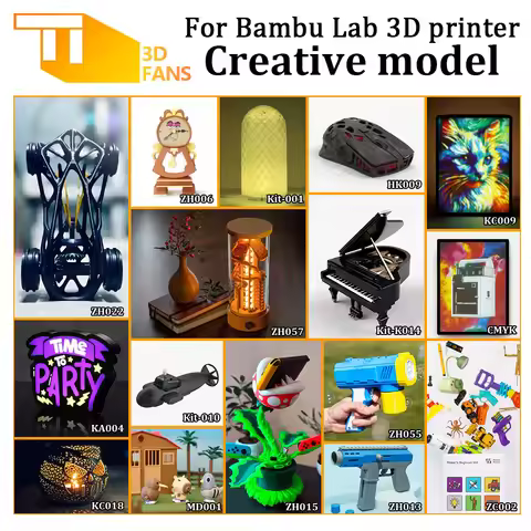 For Bambu Lab DIY Creative Model Components 3D Printing Wireless Mouse clock Pinball track LED Light
