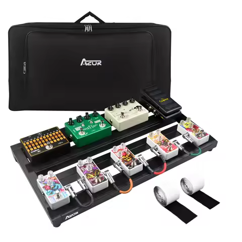 AZOR Guitar Effect Pedal Board Aluminum Alloy With Carry Bag Guitar Portable Pedalboard Effect Pedal