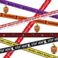 Halloween Warning Tape No Entry WARNING Warning Tape Isolation Tape Atmosphere Decoration Props Ghos