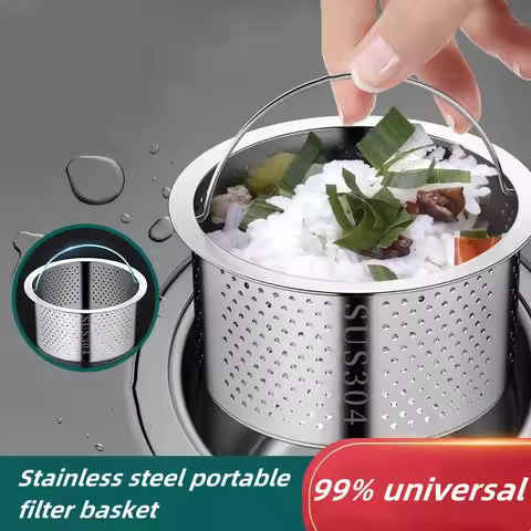 99% Stainless Steel Kitchen Sink Strainer Basin Sink Drain Cover Filter Basket With Handle Waste Fil