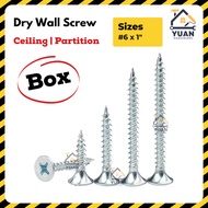 [1 BOX] 6# x 1" Drywall Screw | Partition Screw | Ceiling Screw | Skru Siling | Skru Tajam | Skru Pa