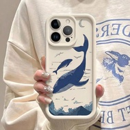 For Motorola MOTO G86 G06 G85 G64 G54 E15 Cute Whale Silicone Cover Frosted Protective Case Casing