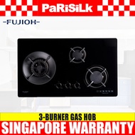 Fujioh FH-GS 5035 SVGL 3 Burner Gas Hob (Toughened Black Glass)