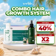 VERBLE Combo Hair Growth System Hair Growth Serum + Green Grapefruit Hair Spray + Dandruff Shampoo