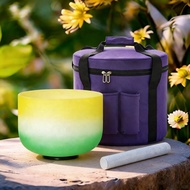 Hye-eun 432hz/440hz Yellow Green 8 inch/10inch Crystal Singing Bowl for Yoga Meditation Sound Healin