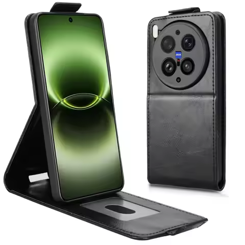 For Vivo X300 Ultra Flip Leather Vertical Case Retro skin-friendly Full Cover Card Holder For Vivo X