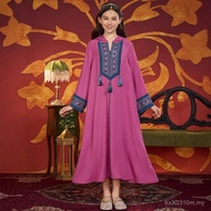 [Limited Time Seckill] KK8034 Middle Eastern Cross-Border Girls Robe Children Girls Loose Embroidere